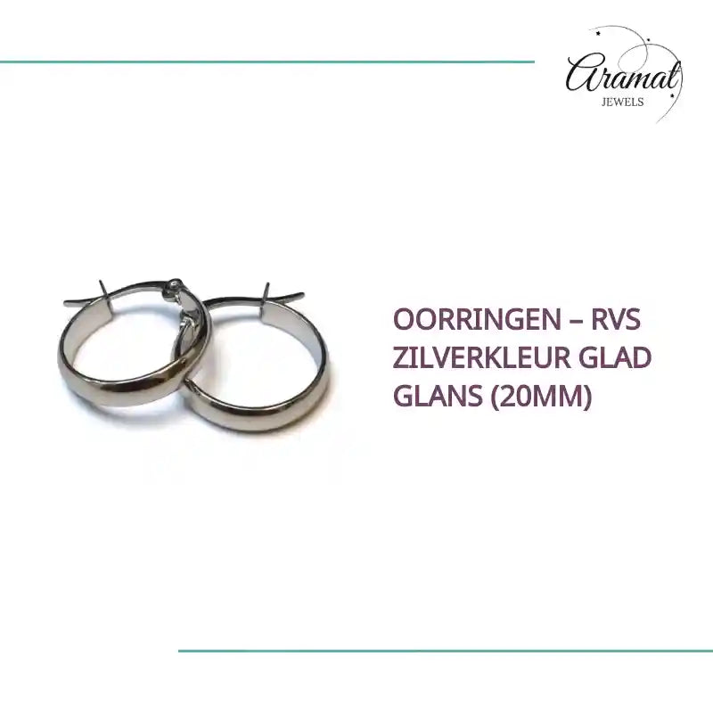 Oorringen &ndash; RVS Zilverkleur Glad Glans (20mm) by@Outfy