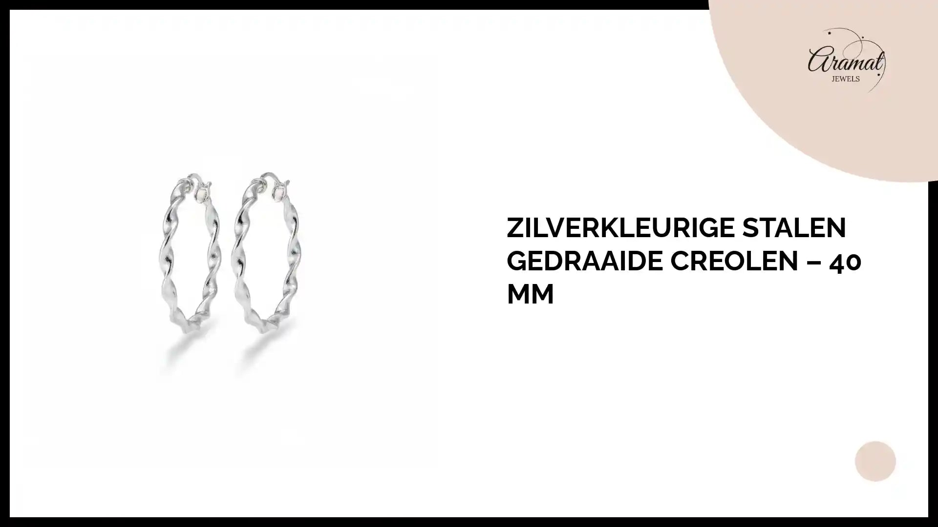 Zilverkleurige Stalen Gedraaide Creolen &ndash; 40 mm by@Outfy