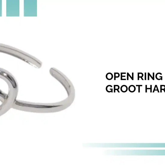Open Ring RVS met Groot Hartje (14 mm) by@Outfy