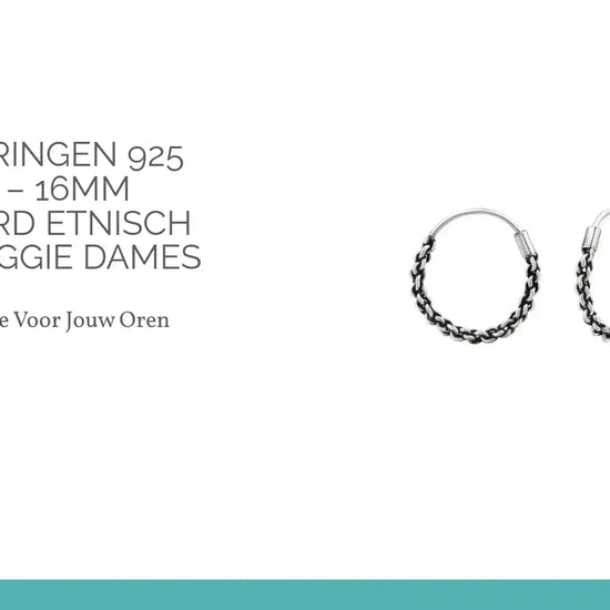 Bali Oorringen 925 Zilver &ndash; 16mm Geoxideerd Etnisch Antiek Huggie Dames by@Outfy
