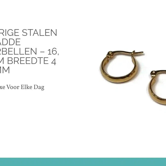 Goudkleurige Stalen Gladde Hoepeloorbellen &ndash; 16, 20 of 25 mm Breedte 4 mm by@Outfy