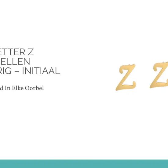 RVS Letter Z Oorbellen Goudkleurig &ndash; Initiaal by@Outfy
