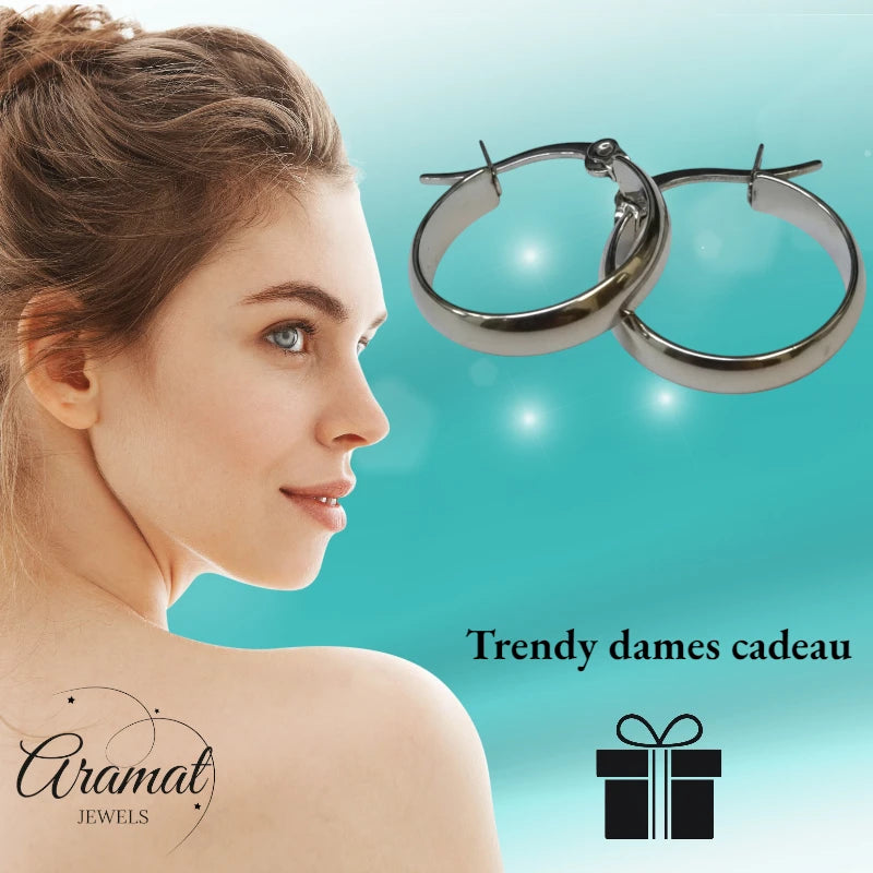 Oorringen – RVS Zilverkleur Glad Glans (20mm)