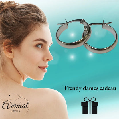 Oorringen – RVS Zilverkleur Glad Glans (20mm)