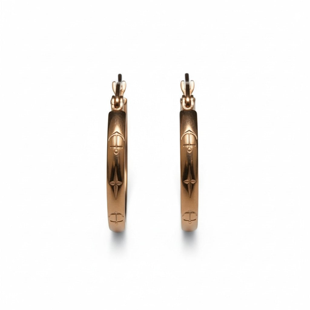 Oorringen – 20mm Creool Anker Motief RVS Roségoudkleur Dames