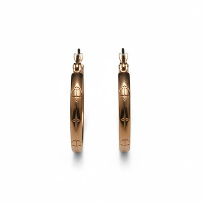 Oorringen – 20mm Creool Anker Motief RVS Roségoudkleur Dames