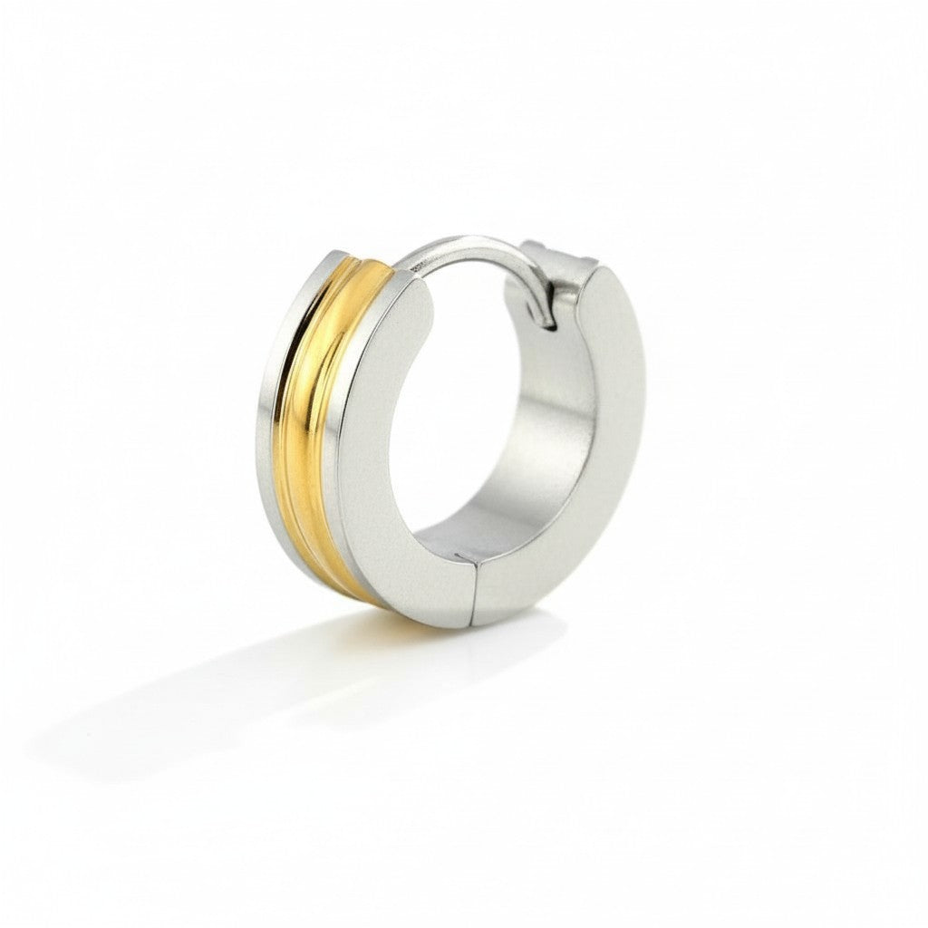 Bicolor Creolen 20mm Goud/Zilver RVS - Huggie Oorringen Unisex