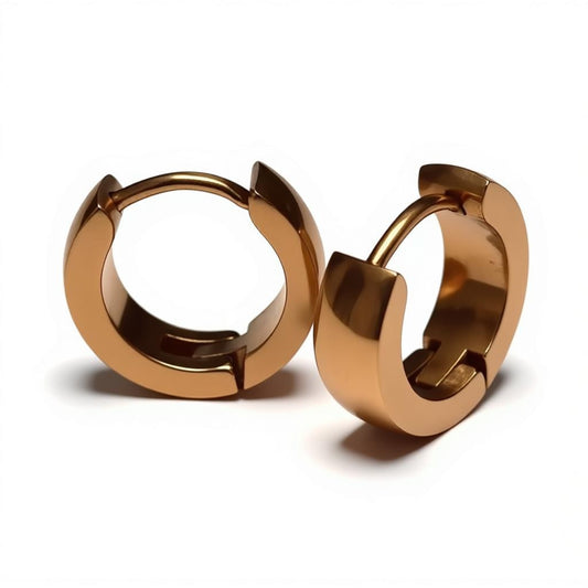 Oorringen – Staal Huggies Rosékleurig (14x4mm)