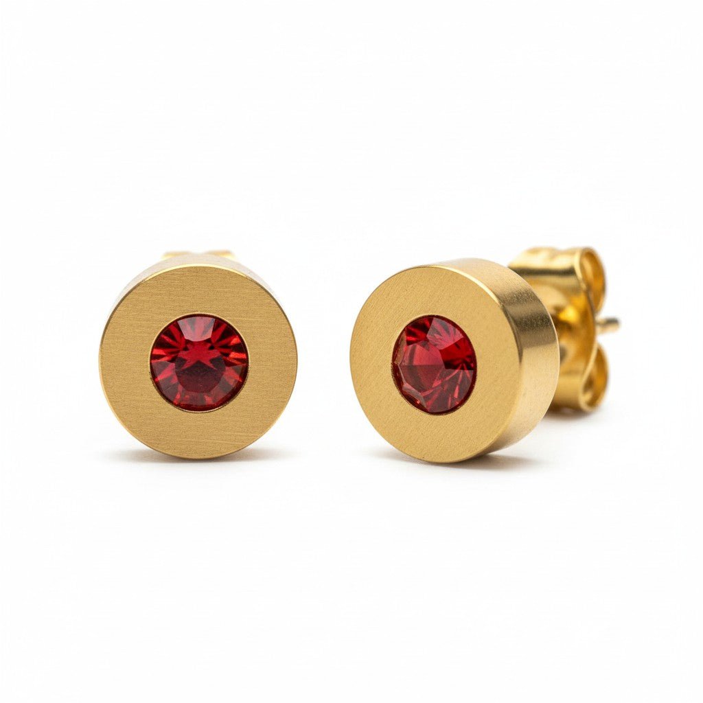 Rode Kristal Oorbellen met goudkleurige Afwerking - Aramat Jewels - Oorbellen - cadeautip