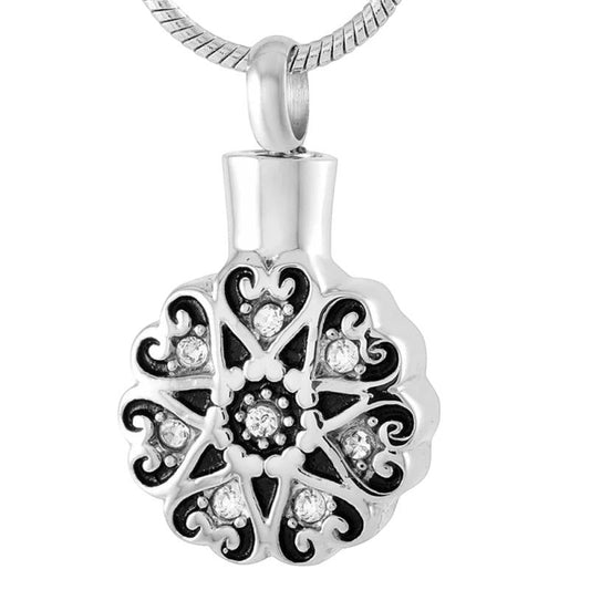 Ronde Keltische ashanger staal met zirkonia - Aramat Jewels - Gedenkhangers - cadeautip