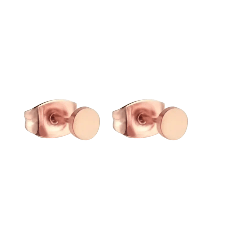 Rosekleurige Ronde Oorstekers RVS 4mm - Aramat Jewels - Oorbellen - cadeautip