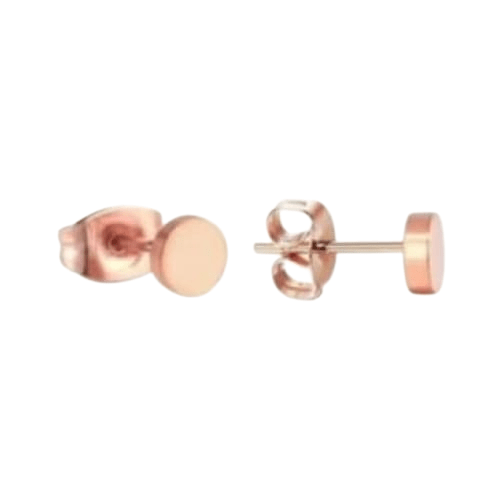 Rosekleurige Ronde Oorstekers RVS 5mm - Aramat Jewels - Oorbellen - cadeautip