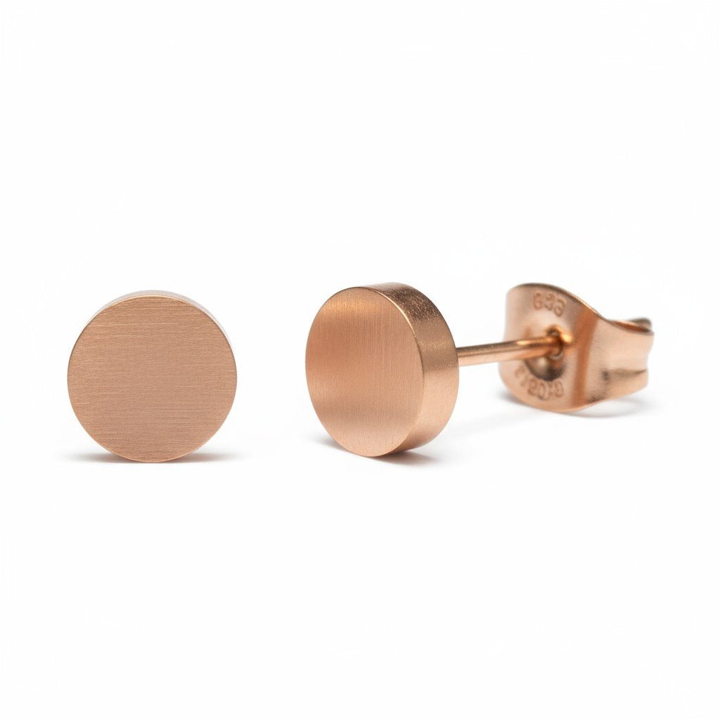 Rosekleurige Ronde Oorstekers RVS 6mm - Aramat Jewels - Oorbellen - cadeautip