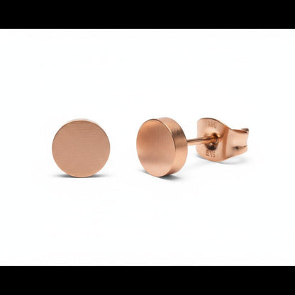 Rosekleurige Ronde Oorstekers RVS 6mm - Aramat Jewels - Oorbellen - cadeautip
