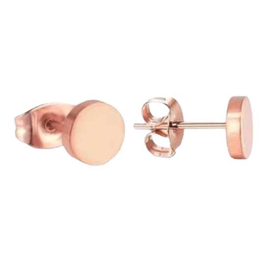 Rosekleurige Ronde Oorstekers RVS 7mm - Aramat Jewels - Oorbellen - cadeautip