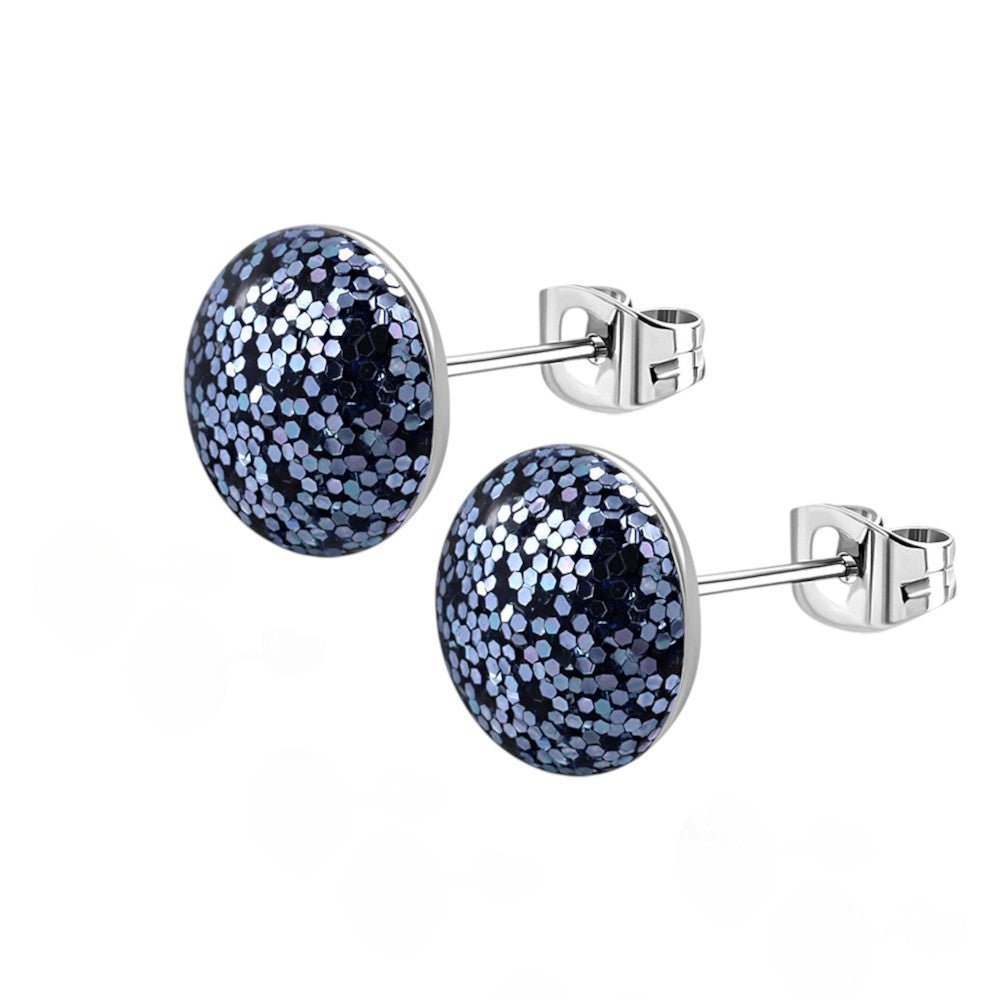RVS Glitter Oorbellen 8mm Diverse Kleuren - Sprankelende Oorstekers - Aramat Jewels - Oorbellen - cadeautip