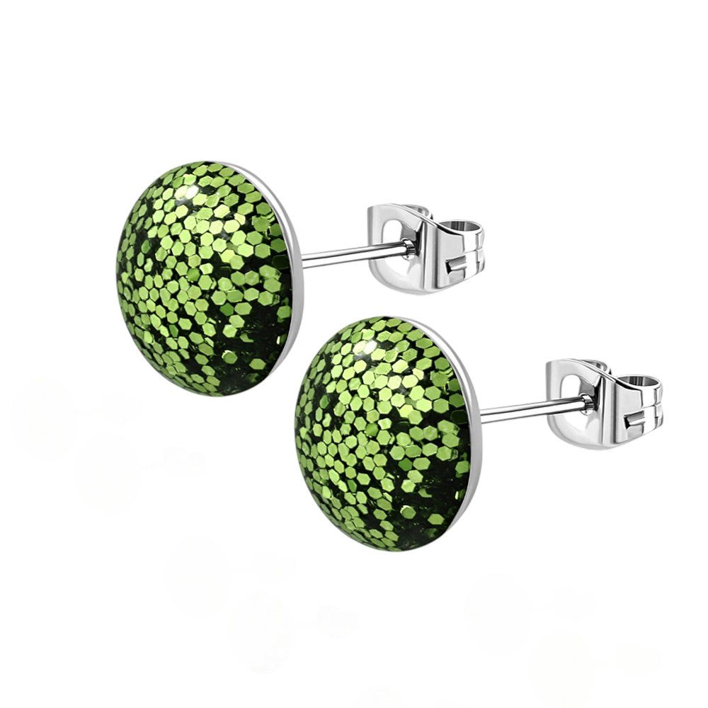 RVS Glitter Oorbellen 8mm Diverse Kleuren - Sprankelende Oorstekers - Aramat Jewels - Oorbellen - cadeautip