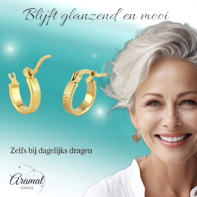 RVS Goudkleurige Oorringetjes - Stijlvol & Klein - oor4782 - fg - Oorringen kopen