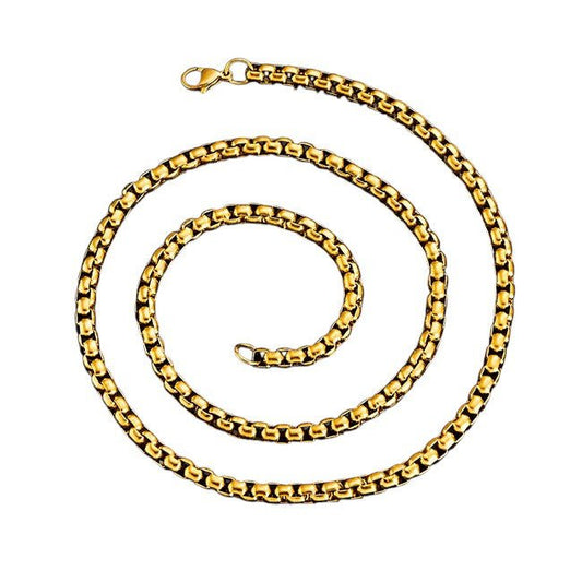 RVS Jasseron Ketting Goudkleur 50 - 60cm - Elegante Schakelketting - Aramat Jewels - Halskettingen - cadeautip
