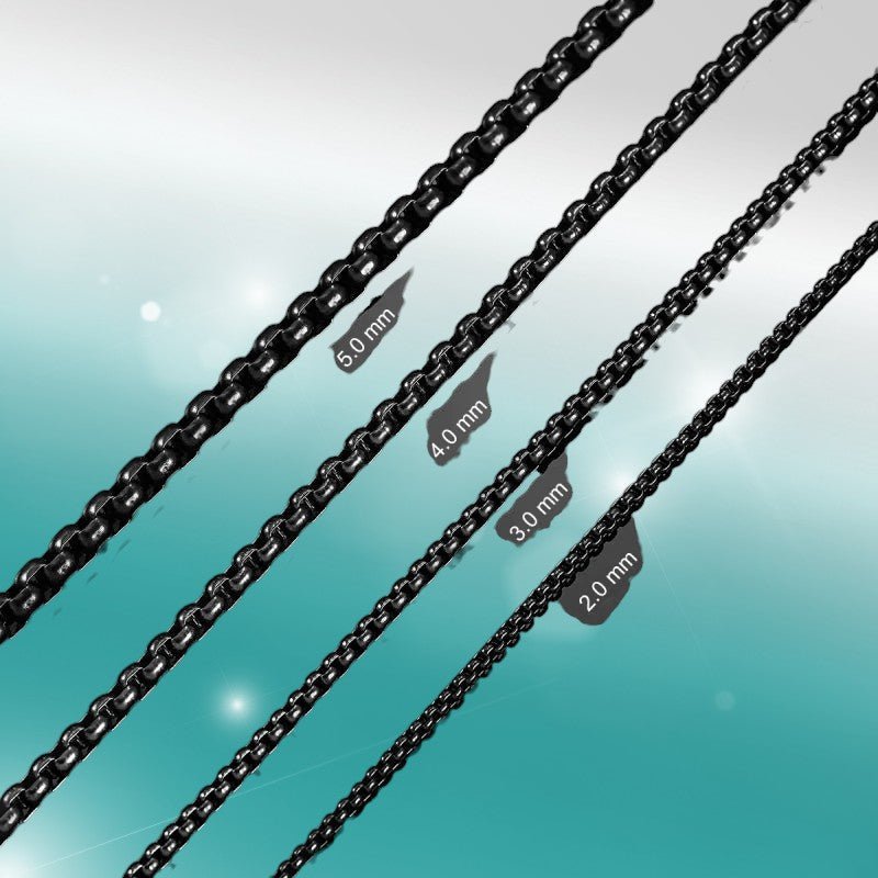 RVS Jasseron Ketting Zwart - Stoere Schakelketting Unisex - Aramat Jewels - Halskettingen - cadeautip