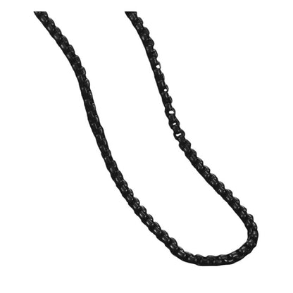 RVS Jasseron Ketting Zwart - Stoere Schakelketting Unisex - Aramat Jewels - Halskettingen - cadeautip