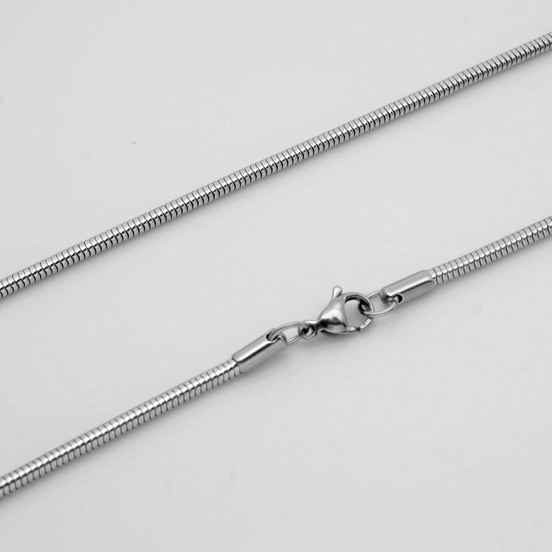 RVS Slangenketting Zilverkleur Rond - Soepele Schakelketting Dames - Aramat Jewels - RVS Sieraden - Halskettingen - cadeautip