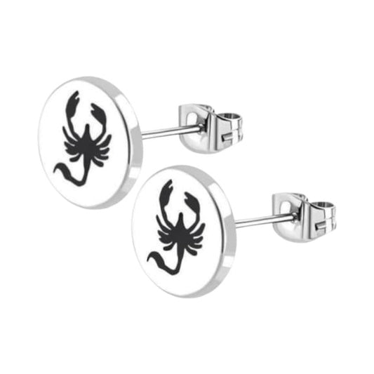 Schorpioen Oorbellen RVS Zilverkleurig – 8mm – Dieren oorstekers uniseks - oor2714 - tte942 - Oorbellen kopen# - 8mm - alles - cadeau