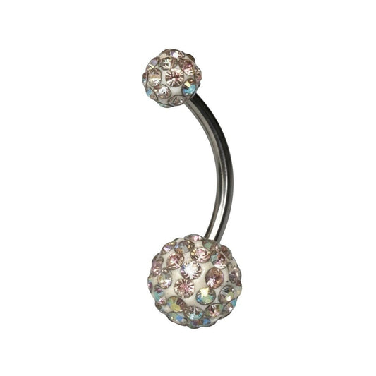 Shamballa Navelpiercing AB Kristal - Zilverkleur - Aramat Jewels - RVS Sieraden - Piercings - cadeautip