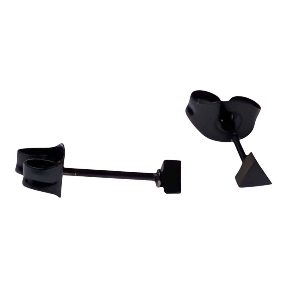 Stalen Oorbellen Driehoek Zwart – 3mm - Aramat Jewels - Oorbellen - cadeautip