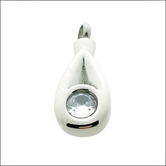 Een witgouden hanger met een enkele steen