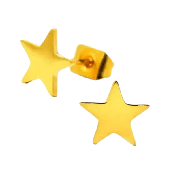 Ster oorstekers goudkleur staal – 7mm klassiek - Aramat Jewels - Oorbellen - cadeautip