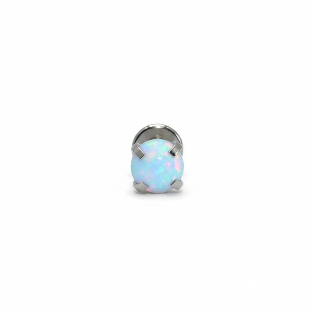Tragus Helix Piercing – Blauw Opaal – 6mm Staafje - Aramat Jewels - Piercings - cadeautip