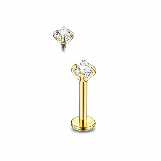 Tragus Helix Piercing – Goudkleur – AB Zirkonia - Aramat Jewels - Piercings - cadeautip