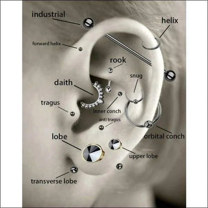 Tragus Helix Piercing – Zilverkleur – AB Zirkonia (4mm) - Aramat Jewels - Piercings - cadeautip