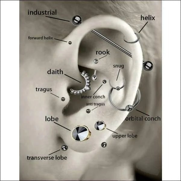 Tragus Helix Piercing – Zilverkleur – AB Zirkonia (4mm) - Aramat Jewels - Piercings - cadeautip