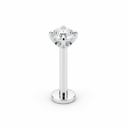 Tragus Helix Piercing – Zilverkleur – Transparant Zirkonia (4mm) - Aramat Jewels - Piercings - cadeautip