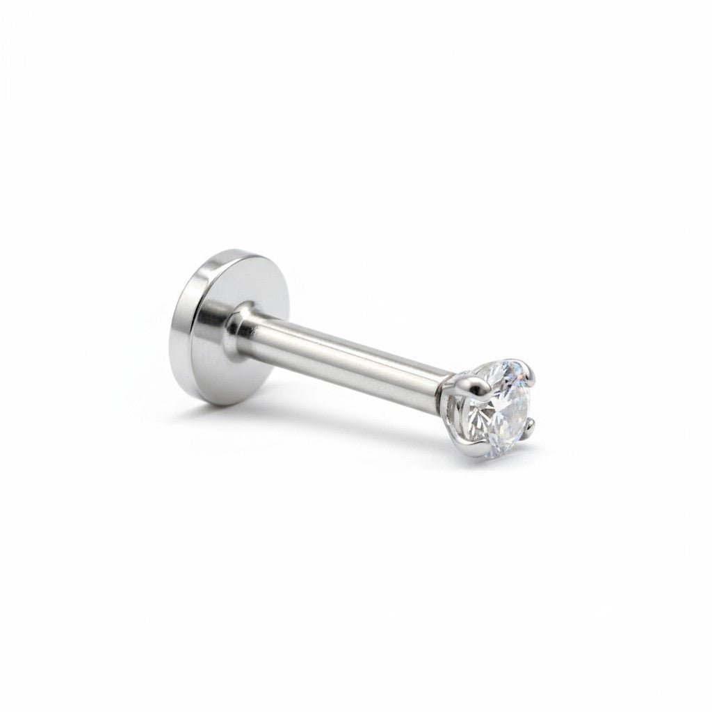 Tragus Helix Piercing Zilverkleur Zirkonia 6mm 3mm - Aramat Jewels - Piercings - cadeautip