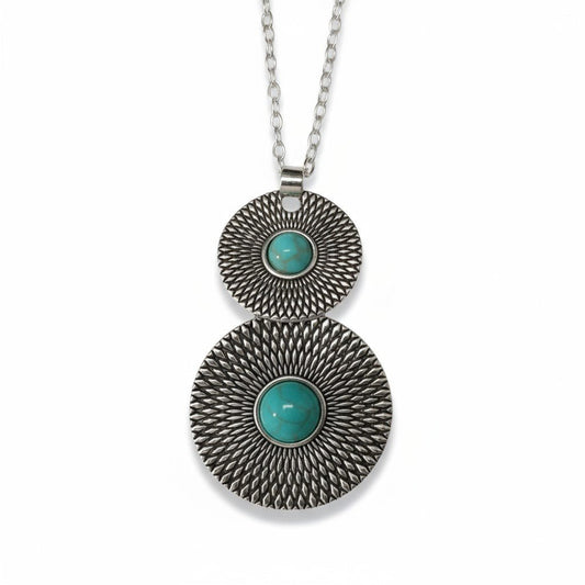 Trendy Bohemien Halsketting met Gemarmerde Steen - Aramat Jewels - Halskettingen - cadeautip
