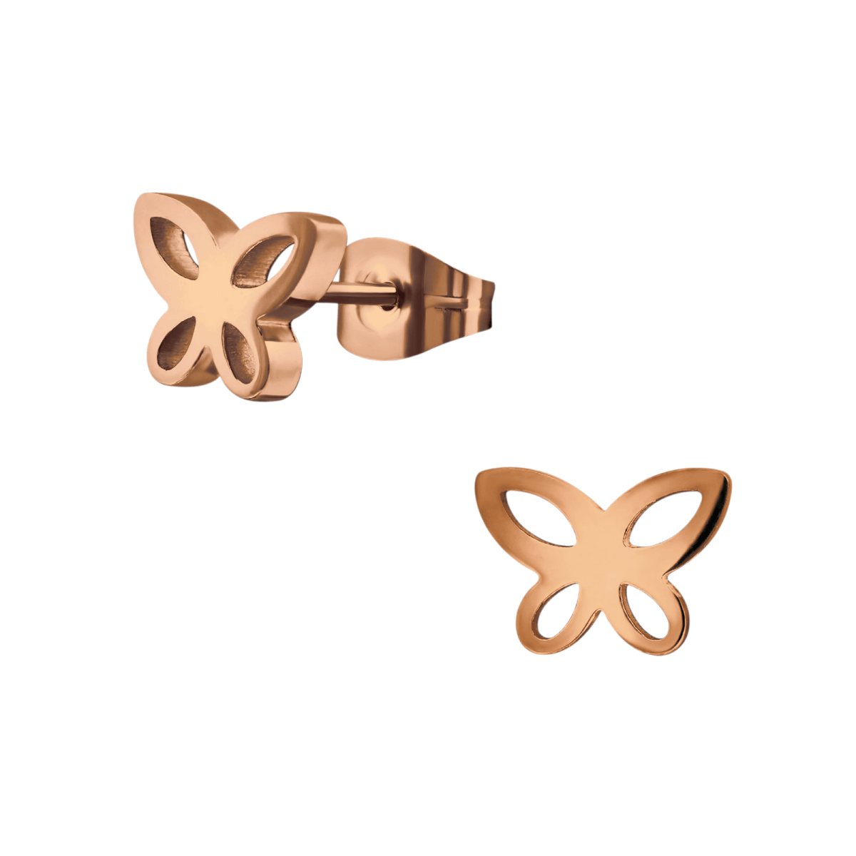 Vlinder oorstekers rosegoud – 7x9mm open design - Aramat Jewels - Oorbellen - cadeautip