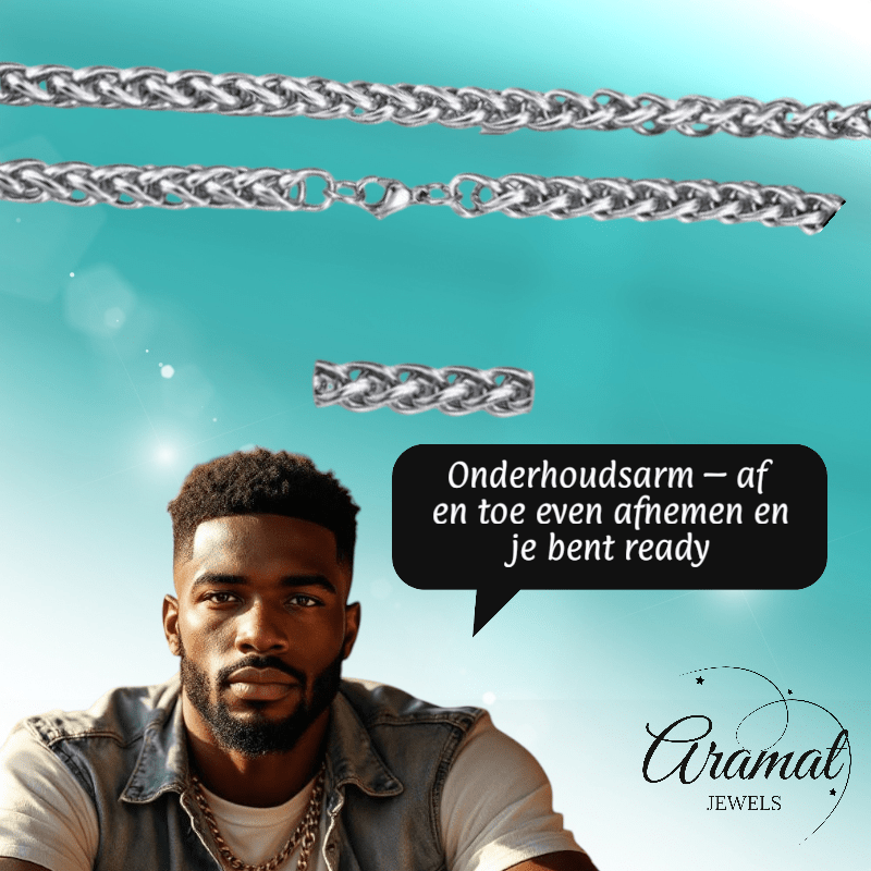Vossenstaart Halsketting RVS 70 cm – 7 mm - Aramat Jewels - Halskettingen - cadeautip
