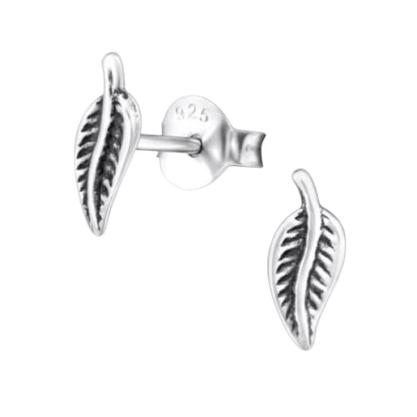 Zilveren Blaadje Oorbellen Antieklook – 9x3mm - Aramat Jewels - Oorbellen - cadeautip