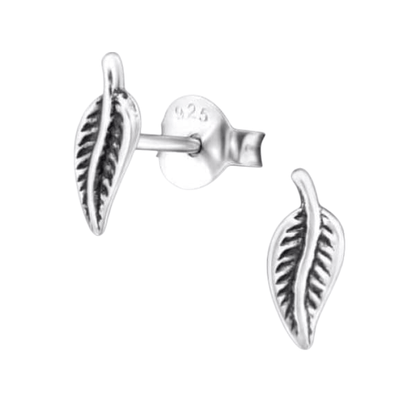 Zilveren Blaadje Oorbellen Antieklook – 9x3mm - Aramat Jewels - Oorbellen - cadeautip