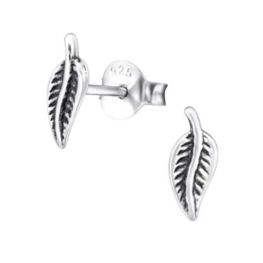 Zilveren Blaadje Oorbellen Antieklook – 9x3mm - Aramat Jewels - Oorbellen - cadeautip