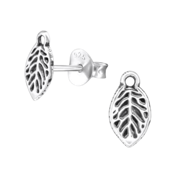 Zilveren Blaadje Oorbellen Antieklook – 9x5mm - Aramat Jewels - Oorbellen - cadeautip