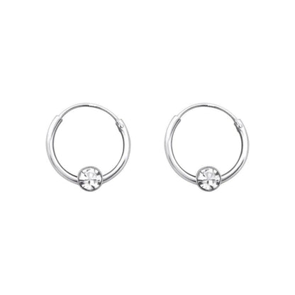 Zilveren Kinder Oorringen - Kristal - 10mm - oor461 - 825 - Oorringen kopen# - Transparant - 10mm - alles