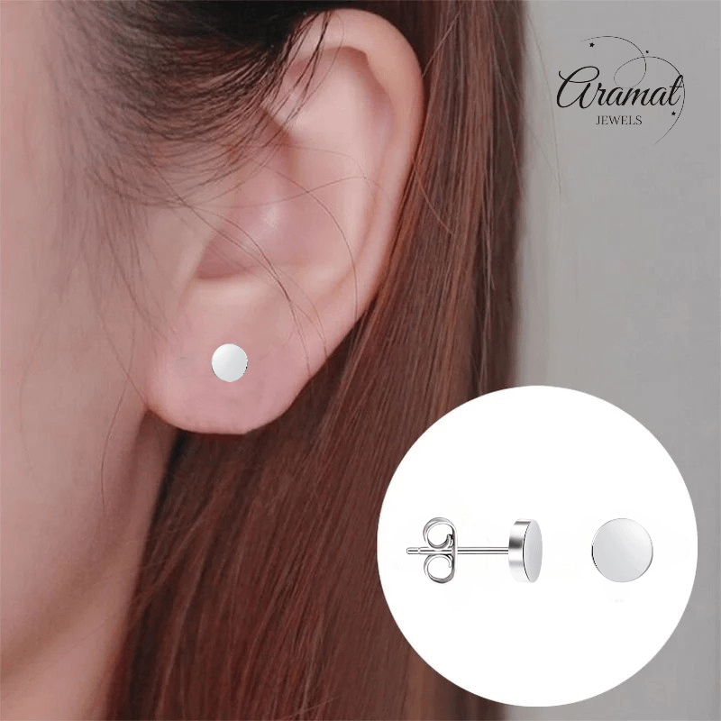 Zilverkleurige Ronde Oorstekers RVS 5mm - Aramat Jewels - Oorbellen - cadeautip