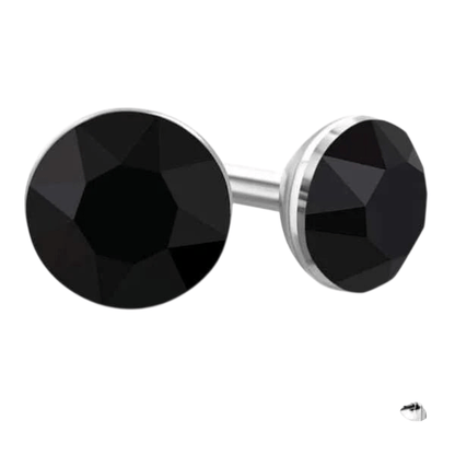 Zwarte Kristallen Mini Oorbellen – 3mm – RVS - Aramat Jewels - Oorbellen - cadeautip